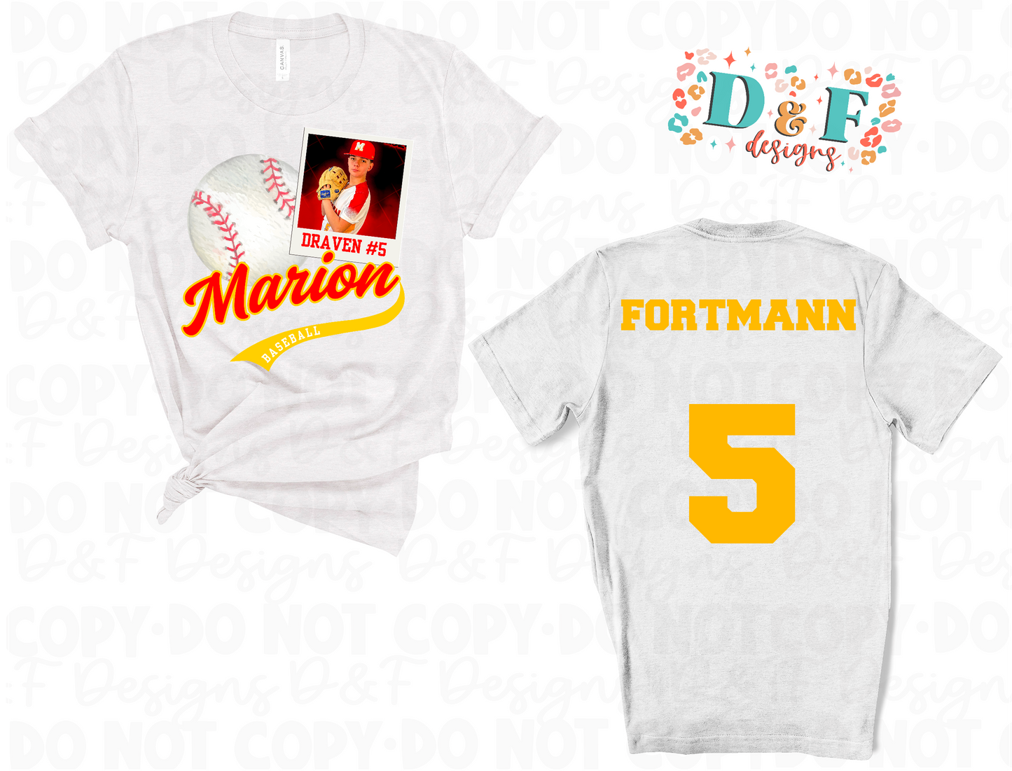 Custom Baseball Tee Toddler/Youth w/ Photo