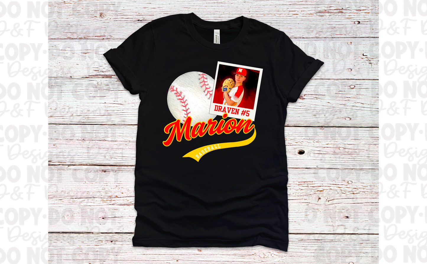 Custom Baseball Tee Toddler/Youth w/ Photo