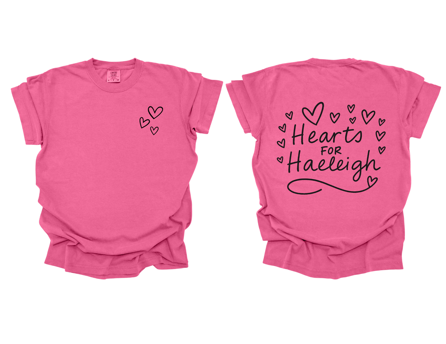 Hearts for Haeleigh Front and Back Design Toddler/Youth Sizes