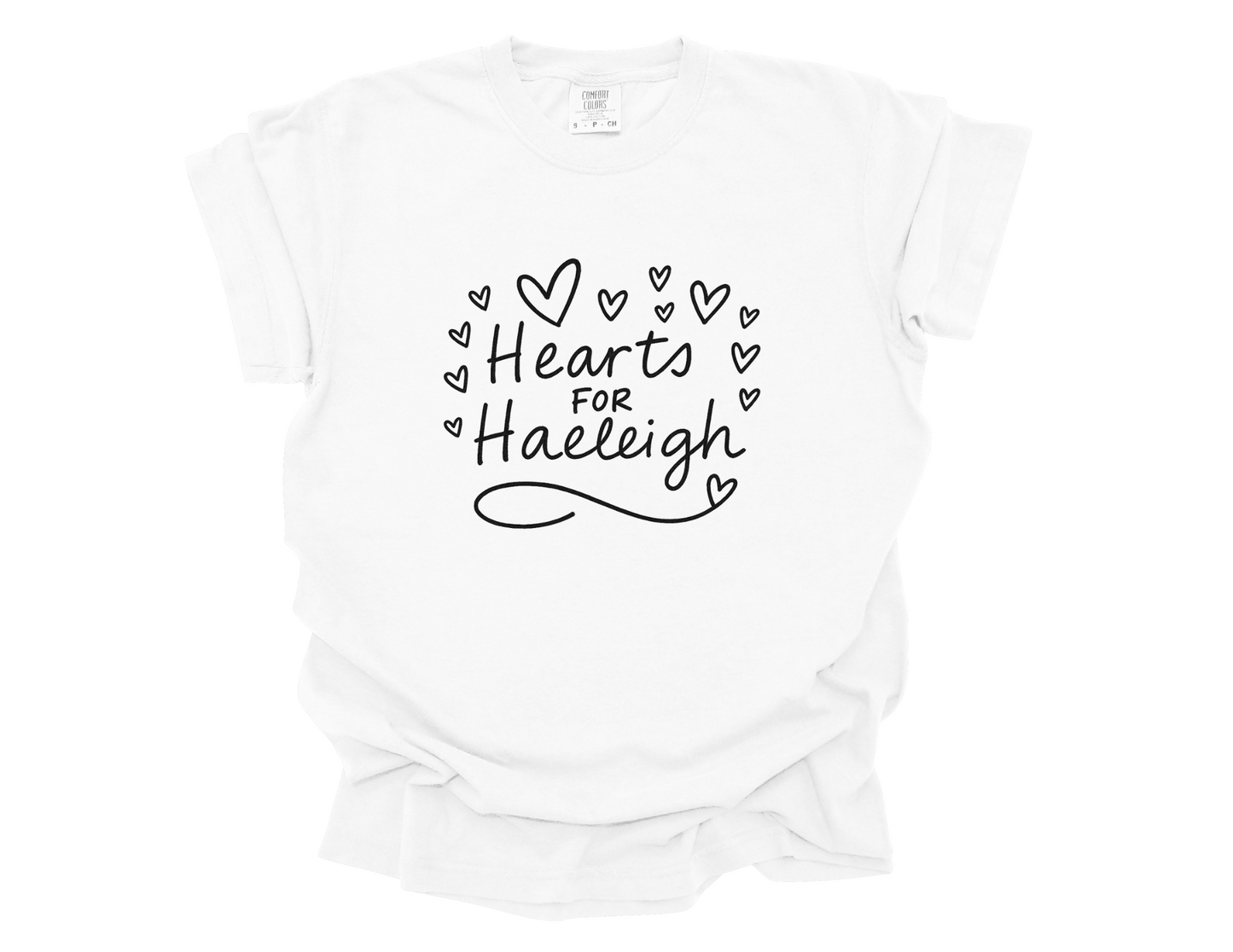 Hearts for Haeleigh Front Design Adult Sizes