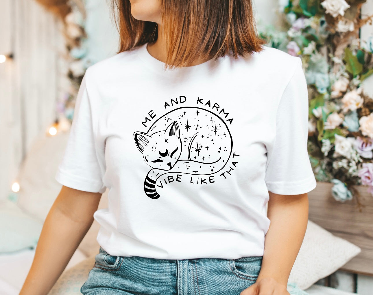 Me and Karma Vibe Like That with Cat Shirt