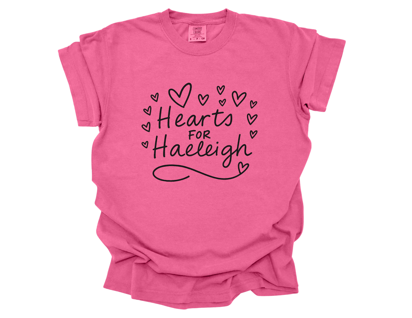 Hearts for Haeleigh Front Design Adult Sizes
