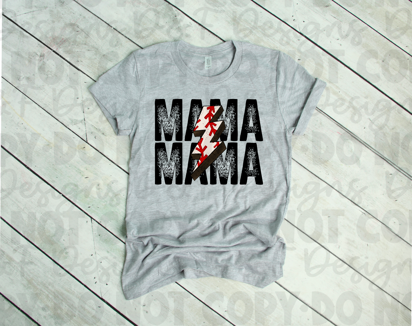Baseball Mama Lightening Bolt Shirt