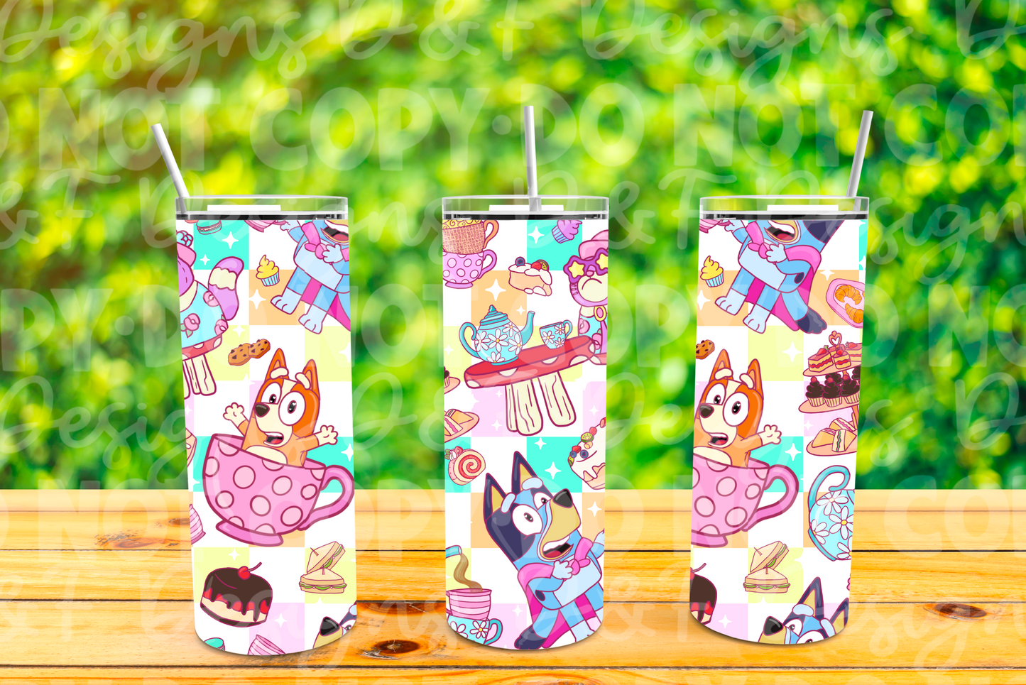 Tea Party Heeler Sublimation Tumbler