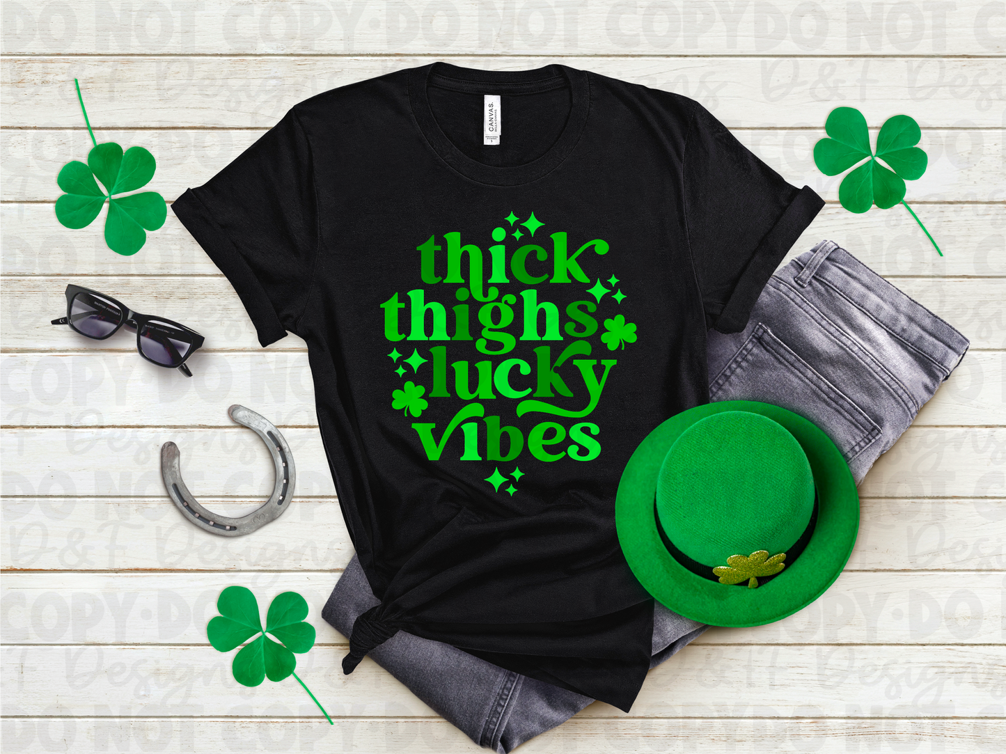 Thick Thighs Lucky Vibes Shirt