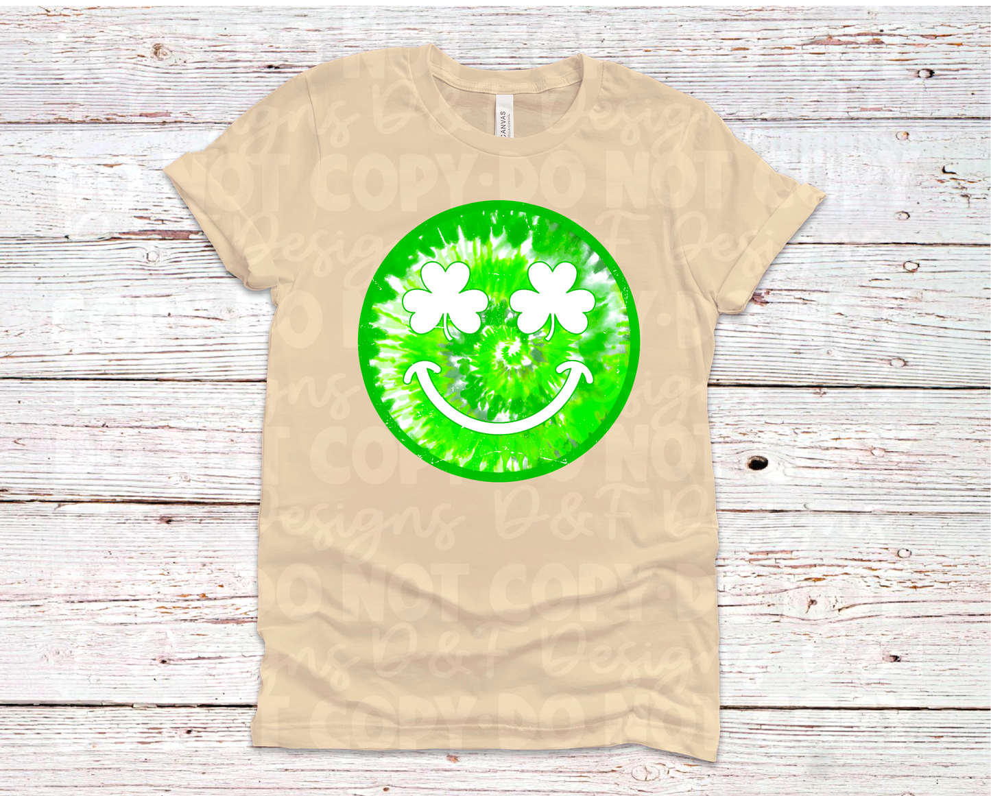 Tie Dye Shamrock Face Shirt