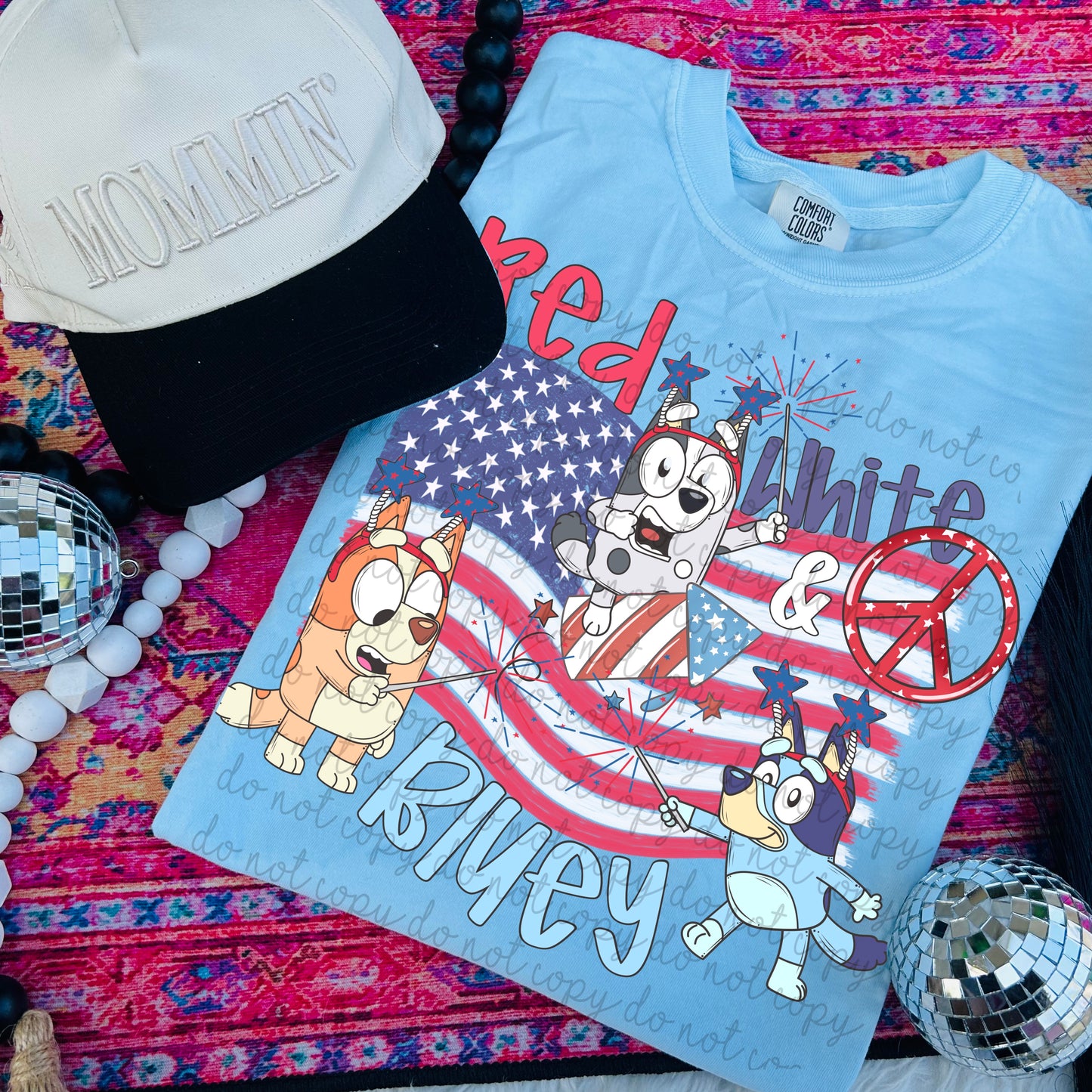 Heeler Red White and Blue Tee