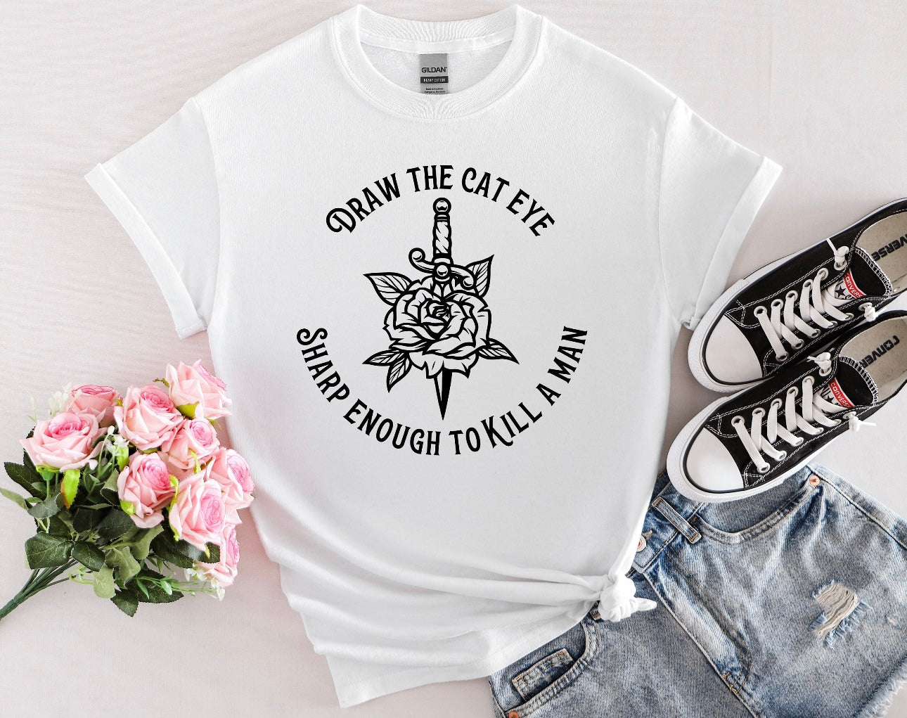 Draw The Cat Eye Sharp Enough To Kill a Man Shirt