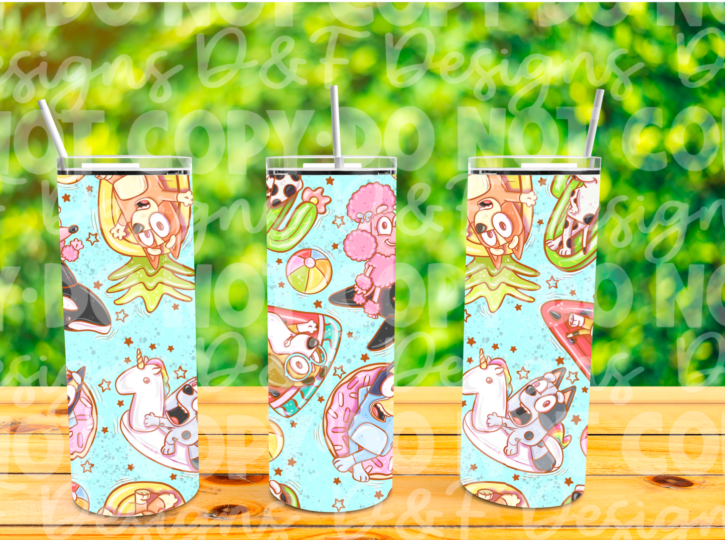 Heeler and Friends Floaties Sublimation Tumbler