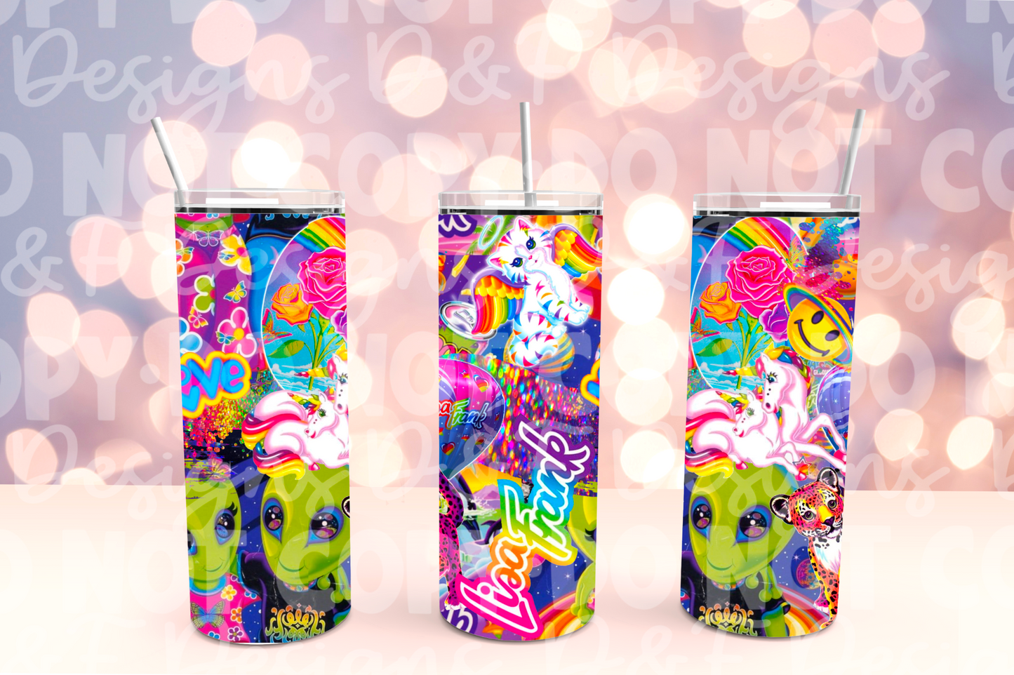 Collage Lisa Frank Sublimation Tumbler