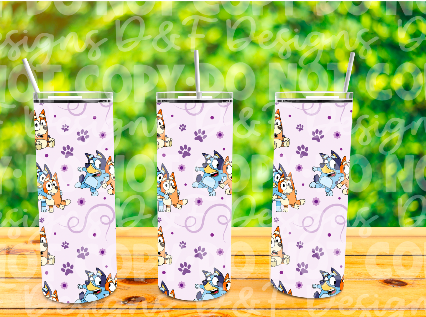 Bluey and Bingo Floral Sublimation Tumbler