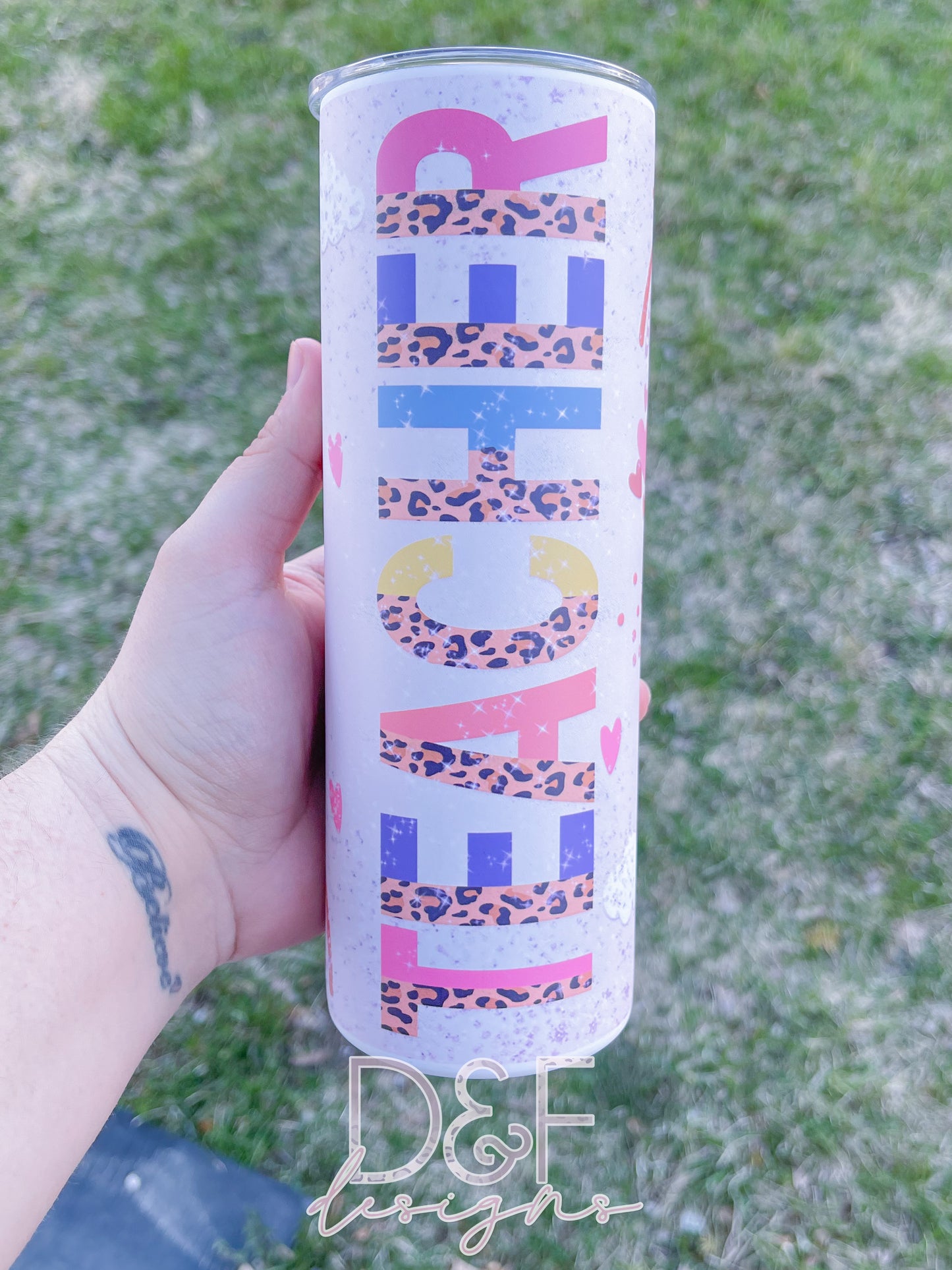 Teacher Rainbow Sublimation Tumbler