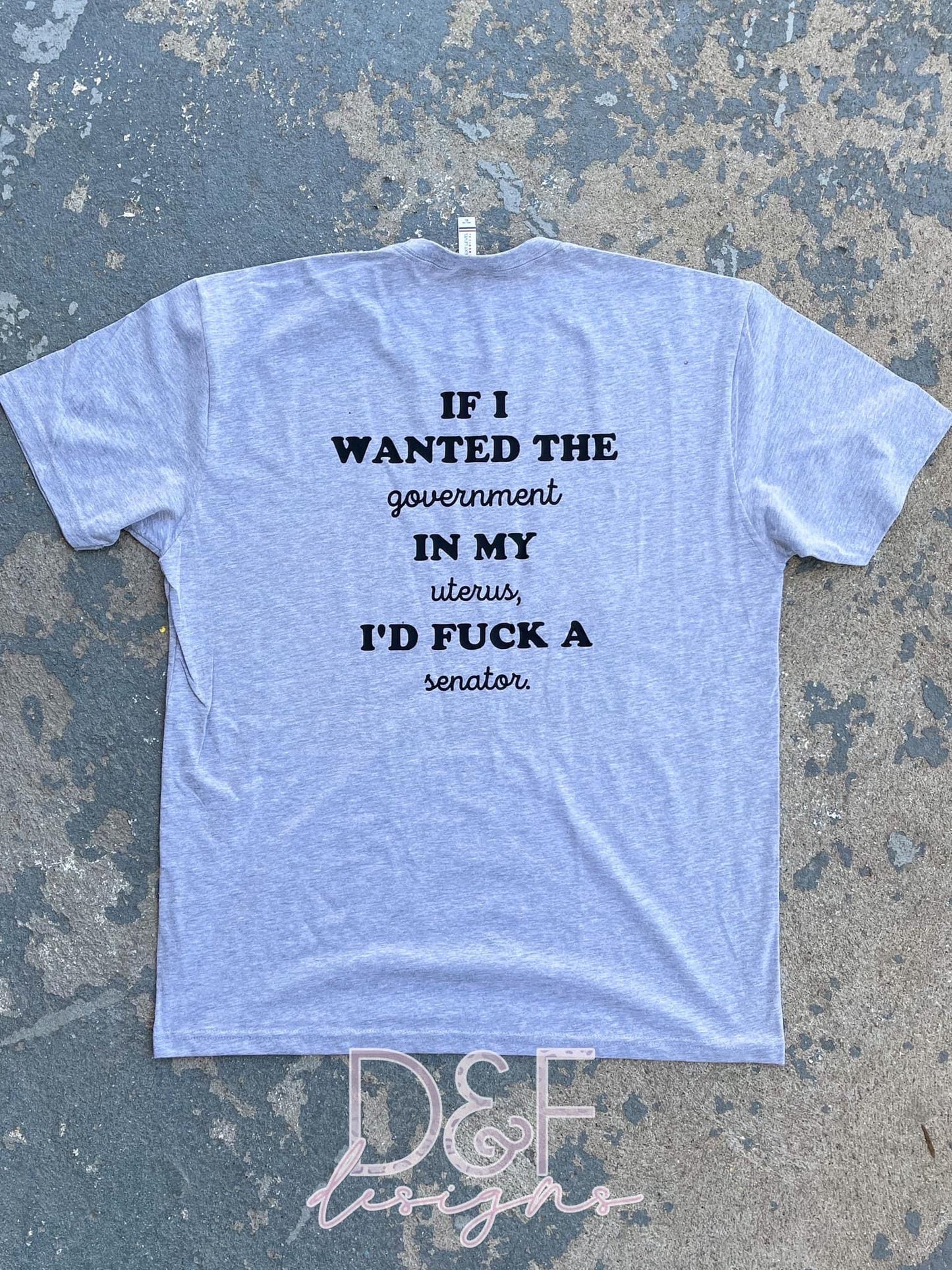 Pocket Middle Finger Uterus w/ Saying on Back