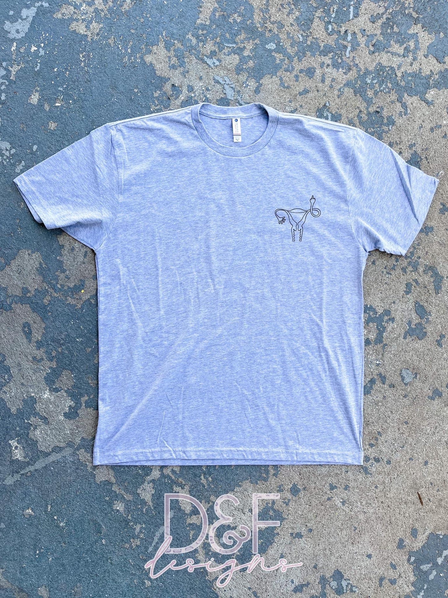 Pocket Middle Finger Uterus w/ Saying on Back