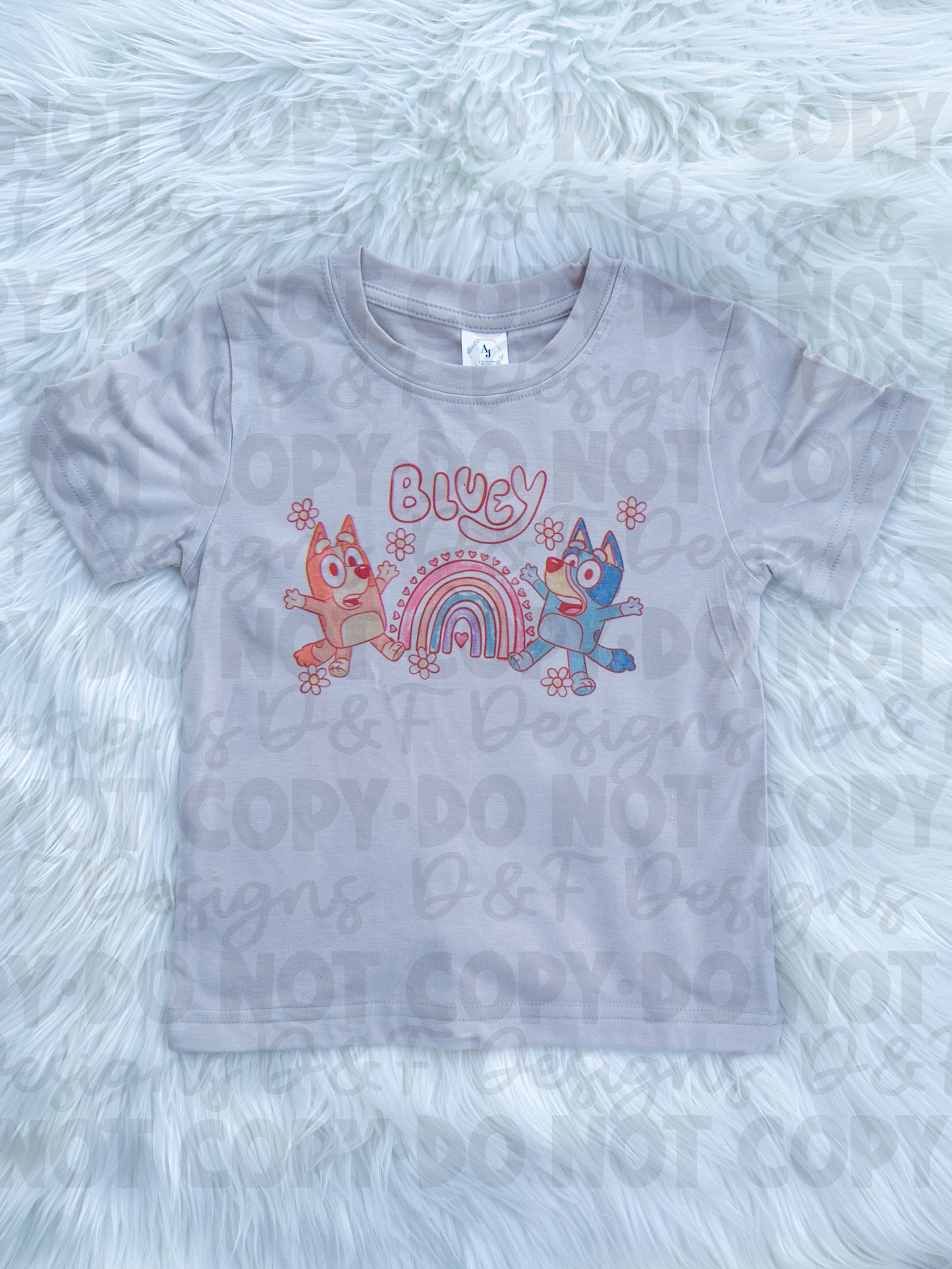 Rainbow Bluey and Bingo Shirt