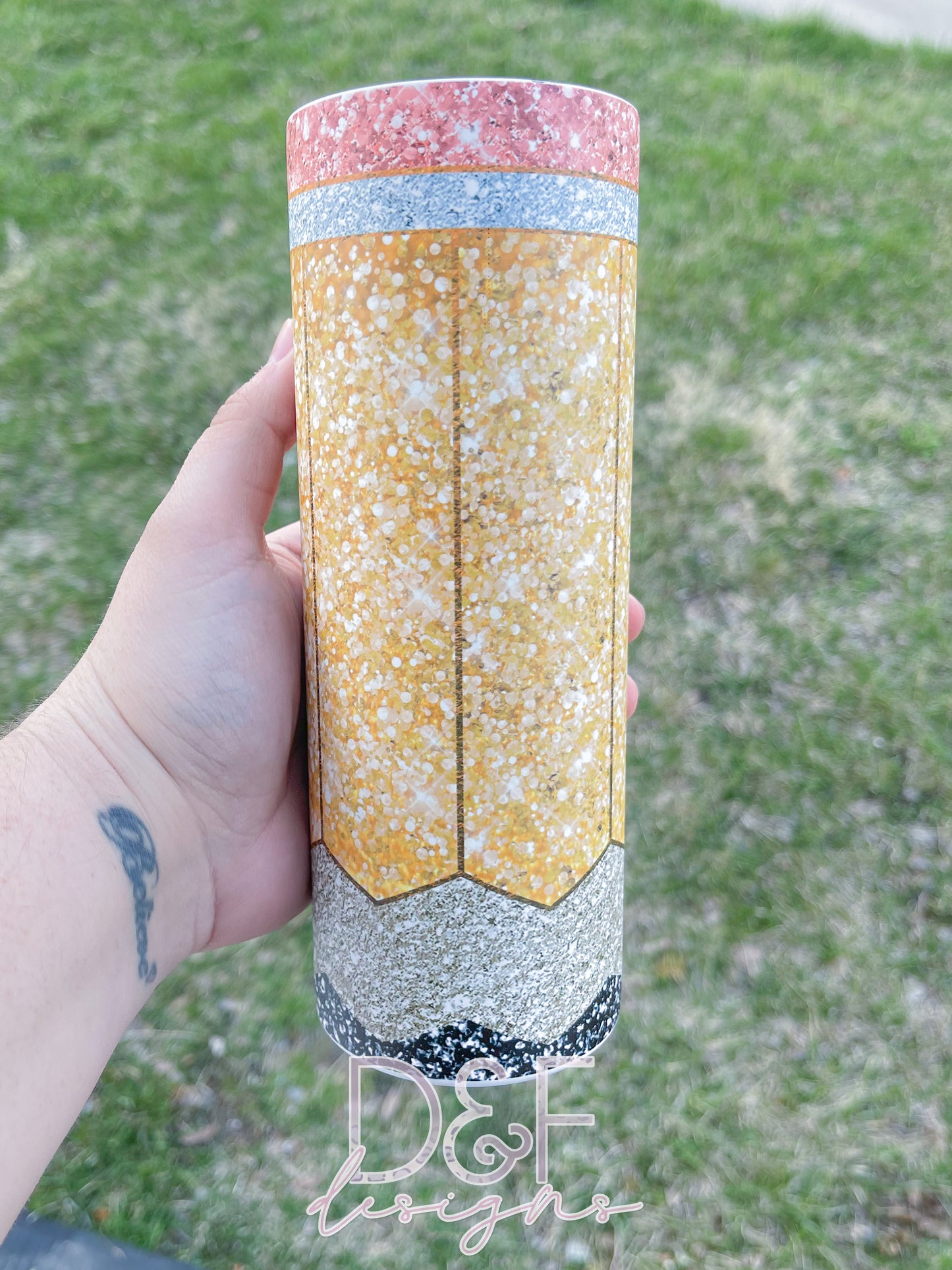 Glitter Pencil Sublimation Tumbler