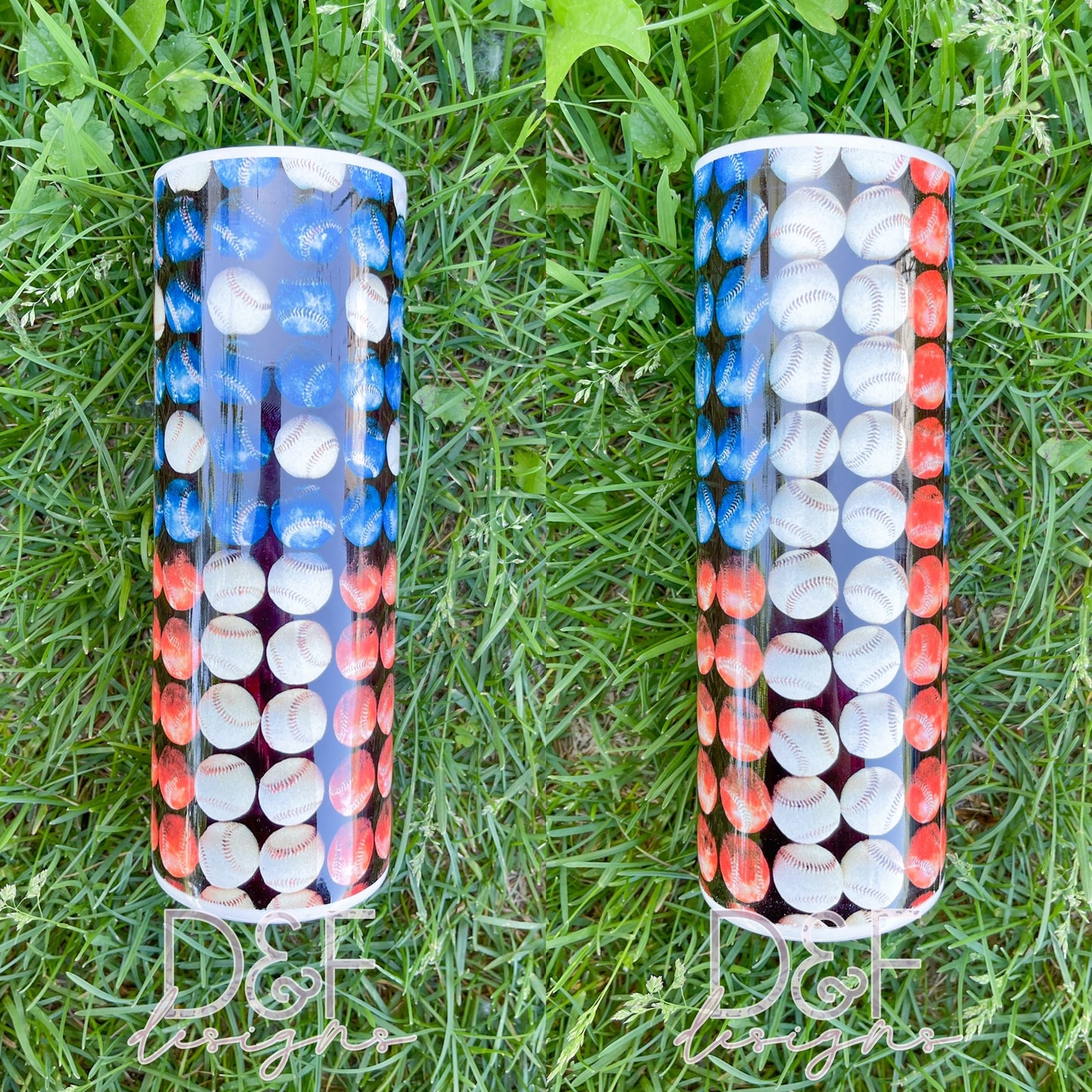 Baseball American Flag Tumbler