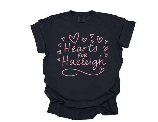 Hearts for Haeleigh Front Design Adult Sizes