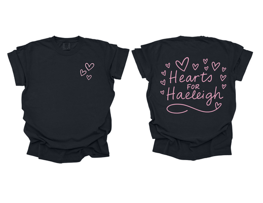 Hearts for Haeleigh Front and Back Design