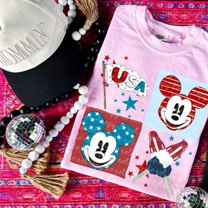 Boy Mouse Red White and Blue Tee