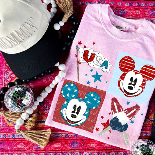 Boy Mouse Red White and Blue Tee