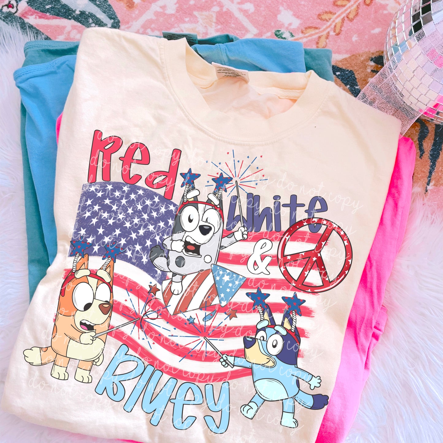 Heeler Red White and Blue Tee